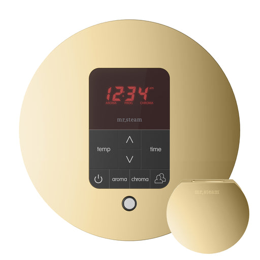 iTempoPlus Round Steam Shower Control in Polished Brass