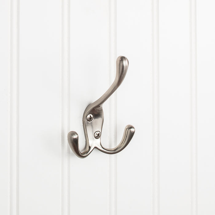 4" Triple zinc wall mount hook