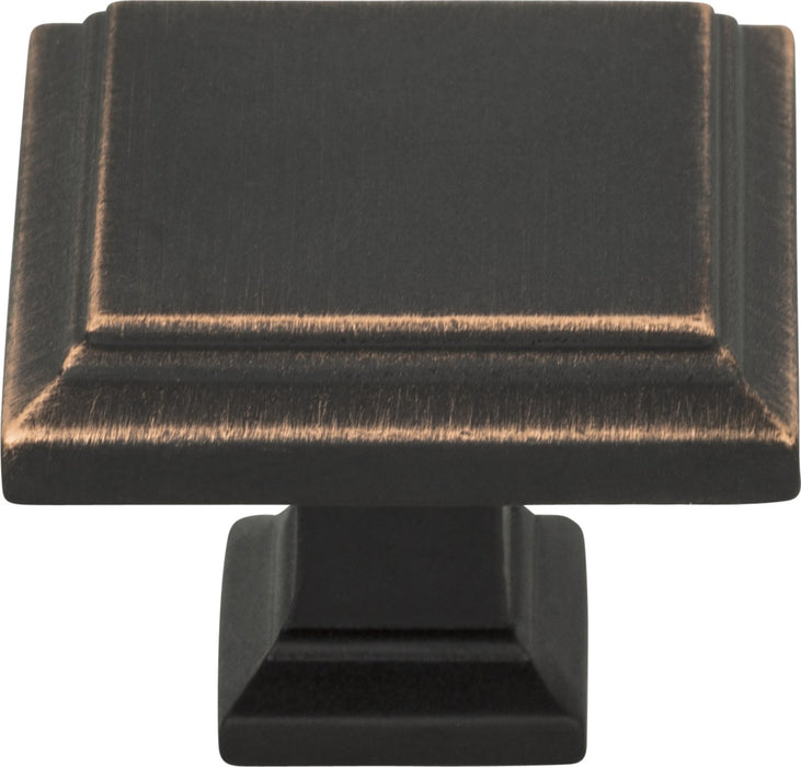 Sutton Place Square Knob 1 1/4 Inch - Modern Bronze