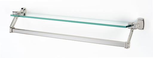 Cube Bath 25" Glass Shelf W/Towel Bar