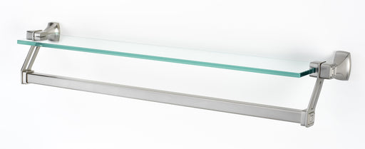 Cube Bath 25" Glass Shelf W/Towel Bar