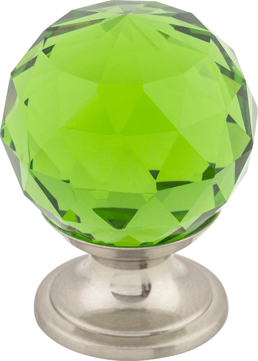 Green Crystal Knob 1 1/8 Inch