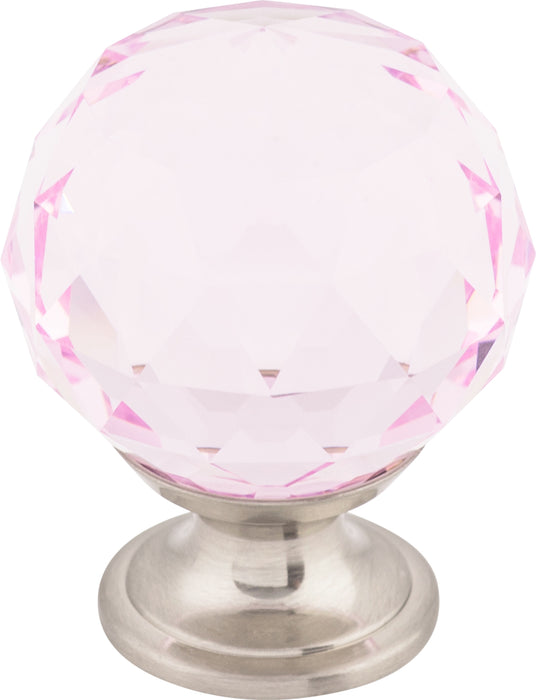 Pink Crystal Knob 1 3/8 Inch