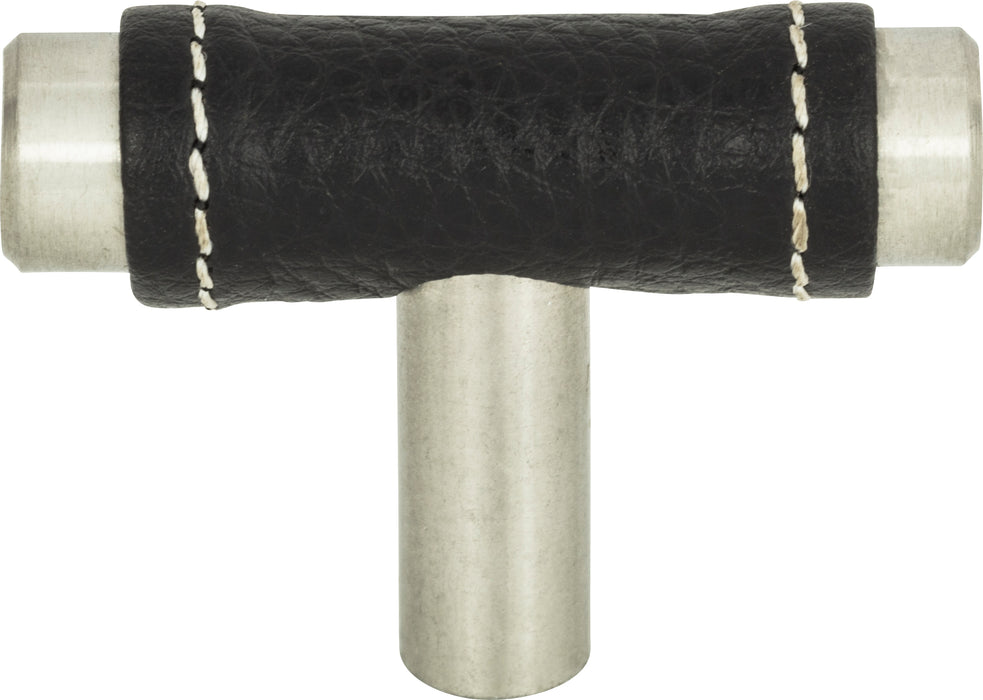 Zanzibar Black Leather Knob 1 7/8 Inch