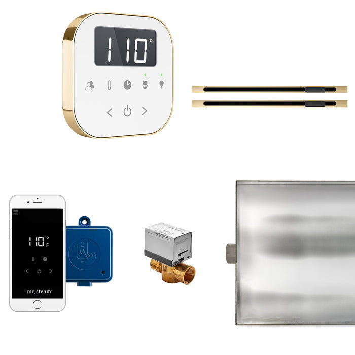 AirButler Max Linear Steam Generator Control Kit / Package in White Polished Brass