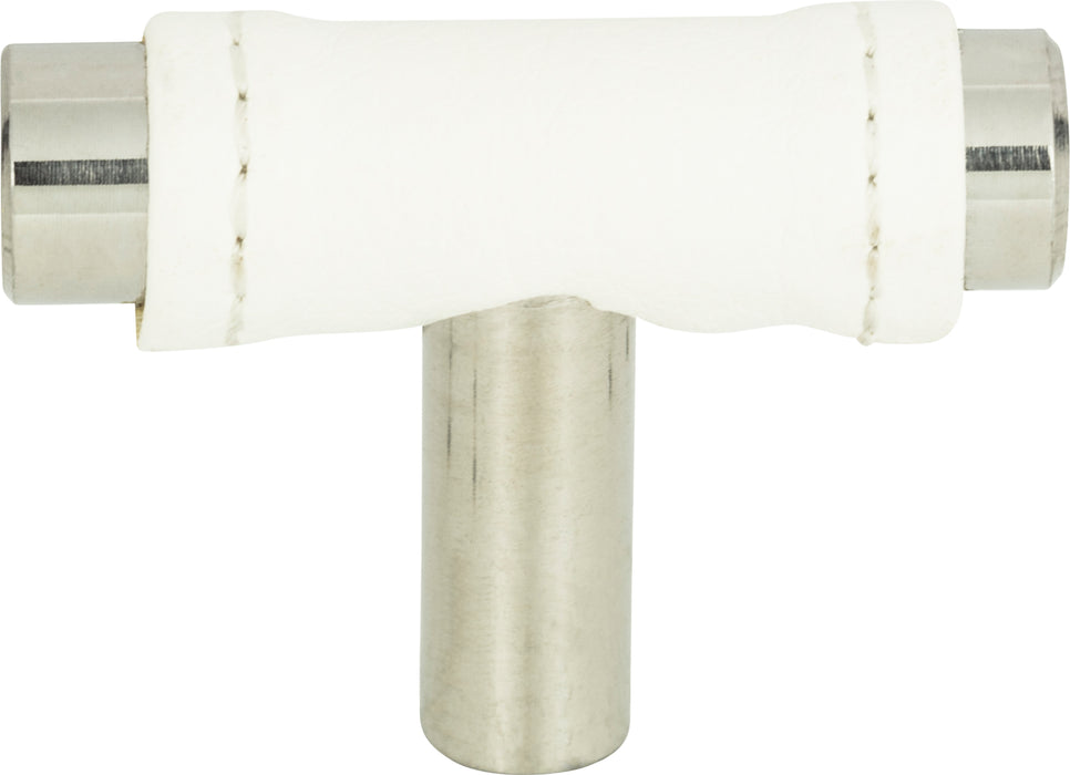 Zanzibar White Leather Knob 1 7/8 Inch