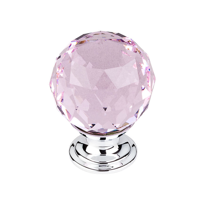 Pink Crystal Knob 1 3/8 Inch