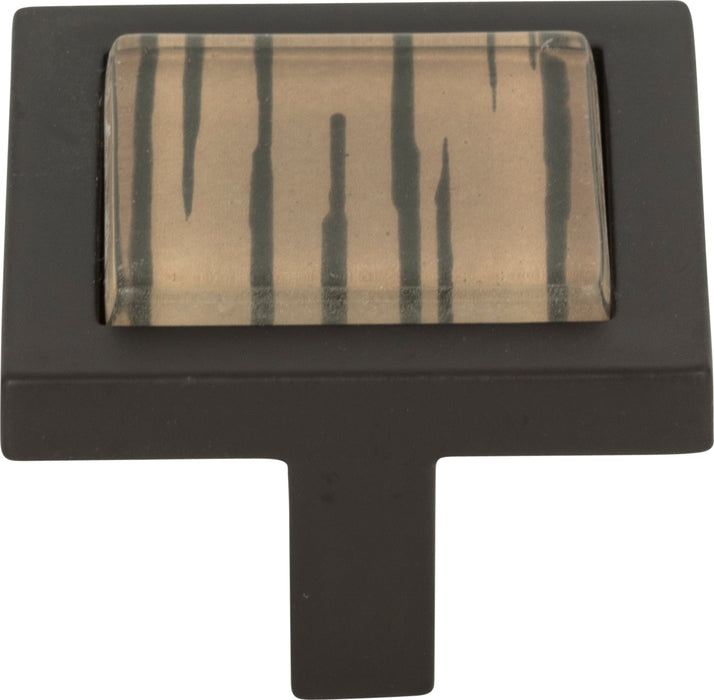 Spa Brown Tiger Square Knob 1 3/8 Inch