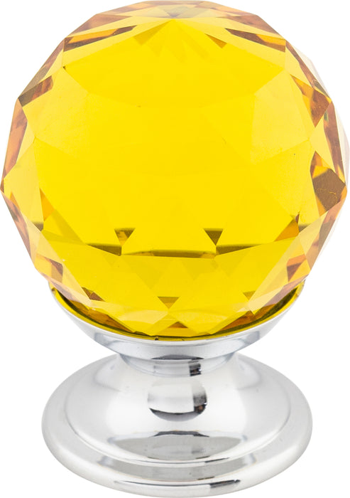 Amber Crystal Knob 1 1/8 Inch