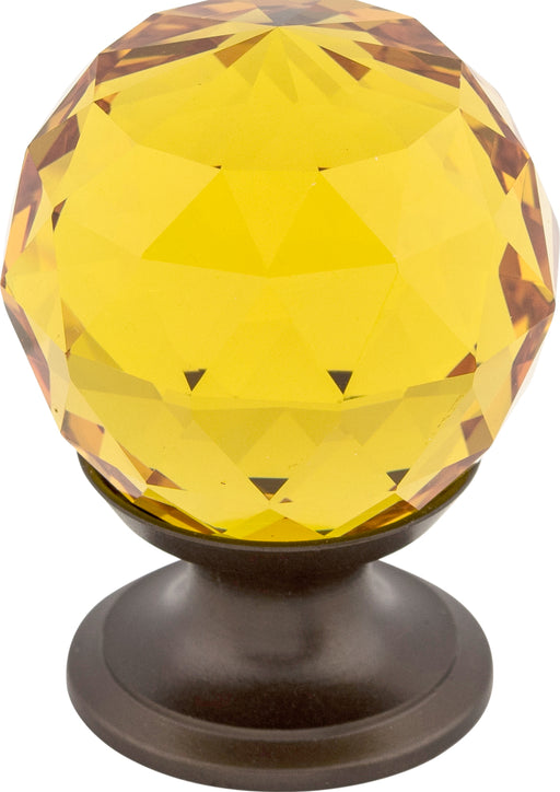 Amber Crystal Knob 1 1/8 Inch