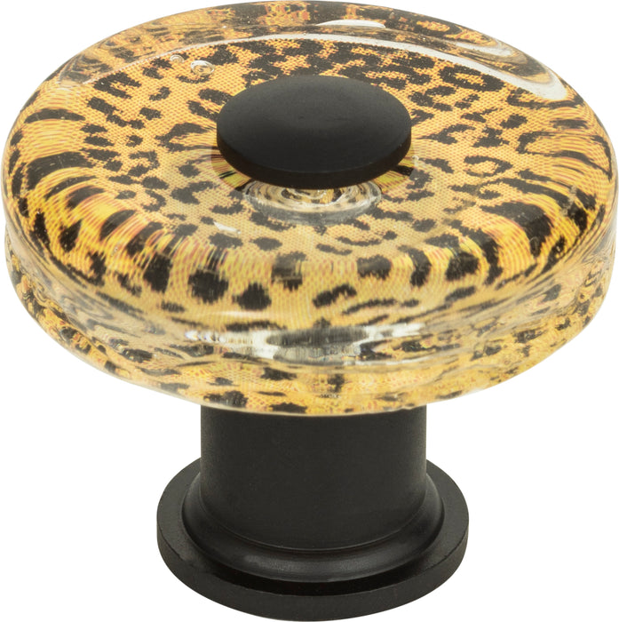 Cheetah Glass Round Knob 1 1/2 Inch