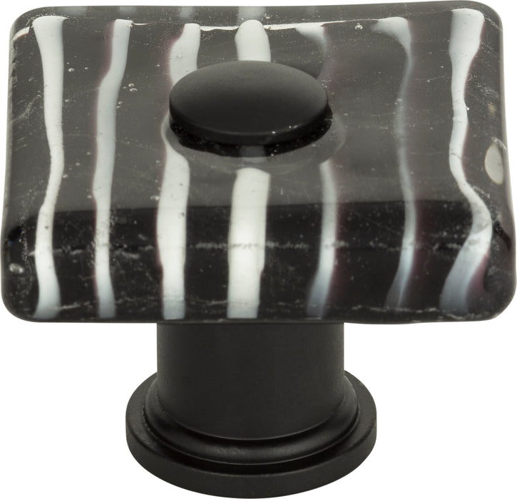 Zebra Glass Square Knob 1 1/2 Inch