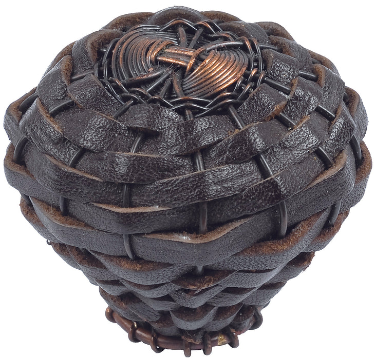 Hamptons Expresso Leather Knob 2 Inch