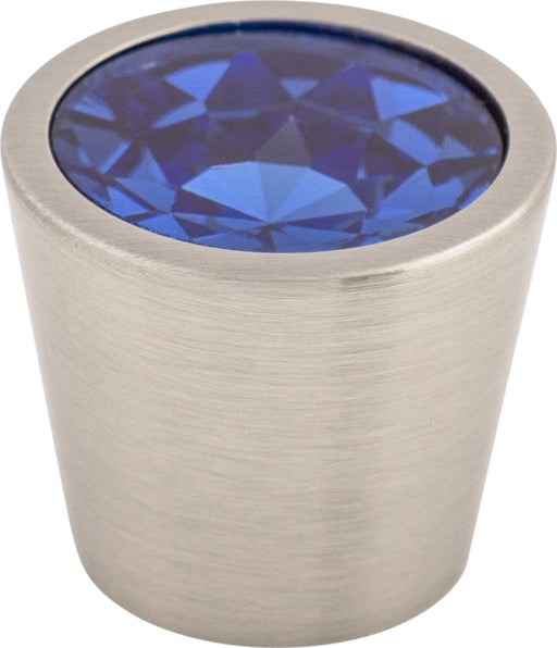 Blue Crystal Center Knob 13/16 Inch