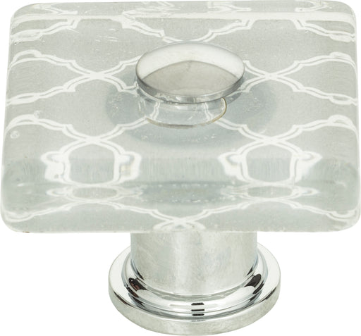 Quatrefoil Glass Square Knob 1 1/2 Inch