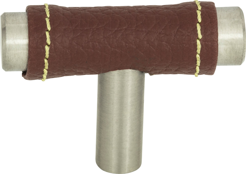 Zanzibar Brown Leather Knob 1 7/8 Inch