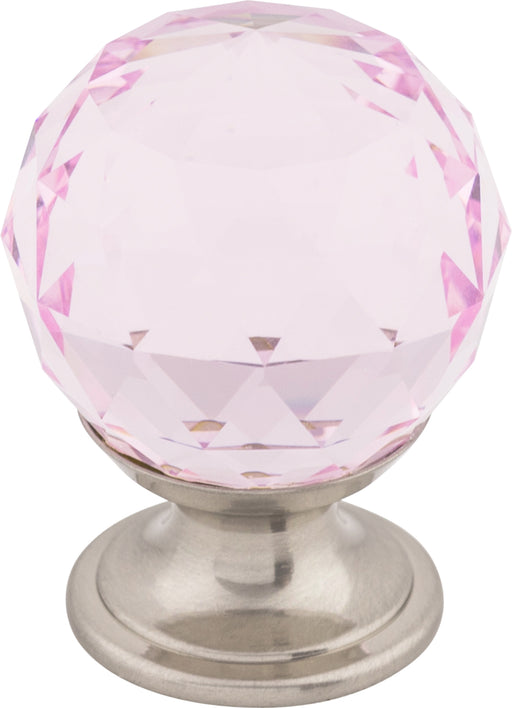 Pink Crystal Knob 1 1/8 Inch