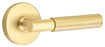 Emtek Privacy Set, Disk Rosette, Myles Lever (Right Hand, Unlacquered Brass)