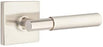 Emtek Passage Set, CF Mechanism, Square Rosette, Myles Lever (Polished Nickel)