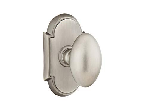 Emtek Privacy Set, Style 8 Rosette, Egg Knob, Unlacquered Brass US3NL