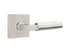 Emtek Passage, Square Rosette, Hercules Lever, Brushed Stainless Steel, RH