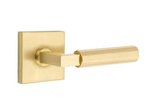 Emtek Select Faceted Lever, Square Rosette, L-Square Stem