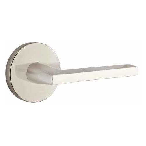 Emtek 520HLO Helios Brass Modern Privacy Door Lever Set from the Contemporary Co, Satin Nickel