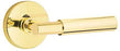 Emtek Privacy Set, Disk Rosette, Myles Lever (Right Hand, Unlacquered Brass)