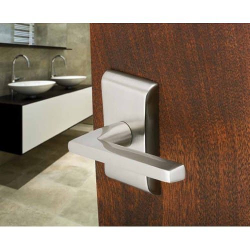 Emtek 520HLO Helios Brass Modern Privacy Door Lever Set from the Contemporary Co, Satin Nickel