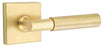 Emtek Passage Set, Square Rosette, Myles Lever, Left Hand, Unlacquered Brass