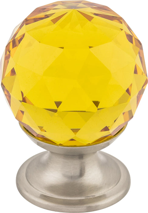 Amber Crystal Knob 1 1/8 Inch