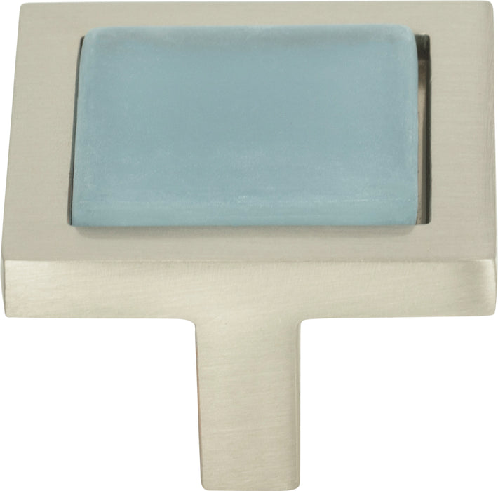 Spa Blue Square Knob 1 3/8 Inch