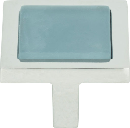 Spa Blue Square Knob 1 3/8 Inch