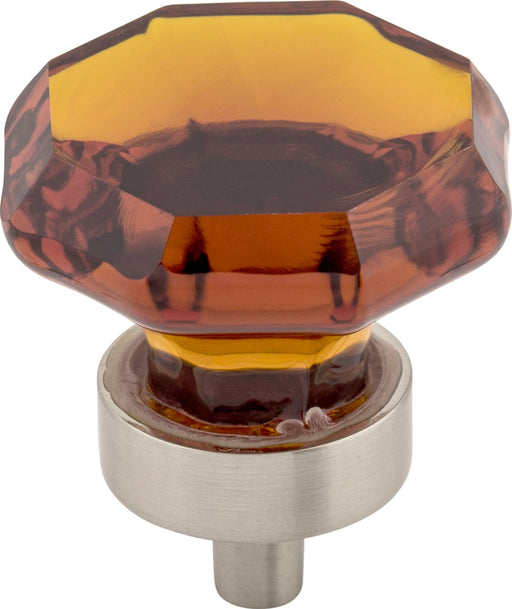 Wine Octagon Crystal Knob 1 3/8 Inch