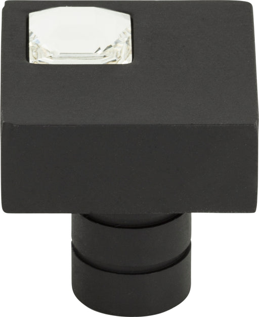 Crystal Off Center Square Knob 1 Inch