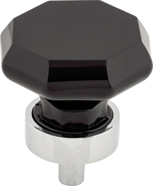 Black Octagon Crystal Knob 1 3/8 Inch