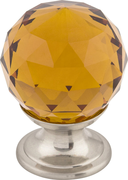 Wine Crystal Knob 1 1/8 Inch