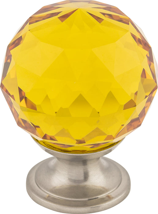 Amber Crystal Knob 1 3/8 Inch