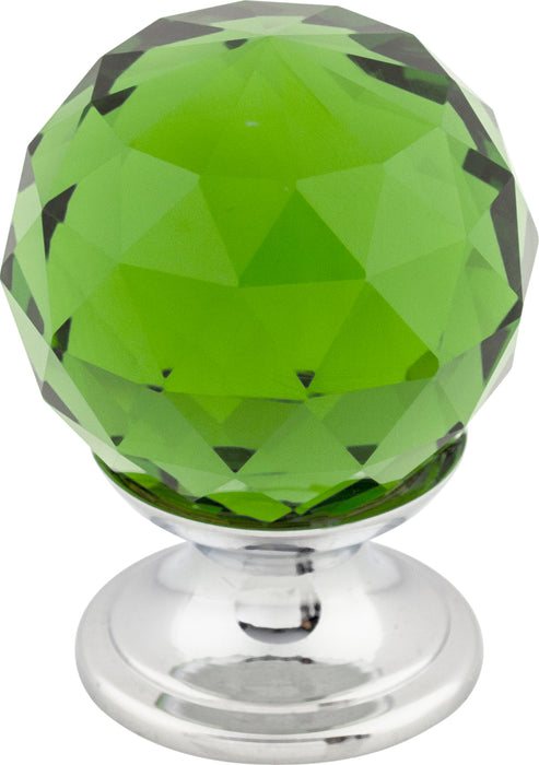 Green Crystal Knob 1 1/8 Inch