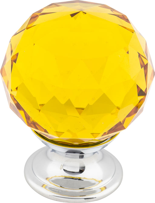 Amber Crystal Knob 1 3/8 Inch