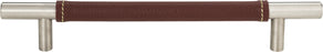 Zanzibar Brown Leather Pull 6 5/16 Inch (c-c)