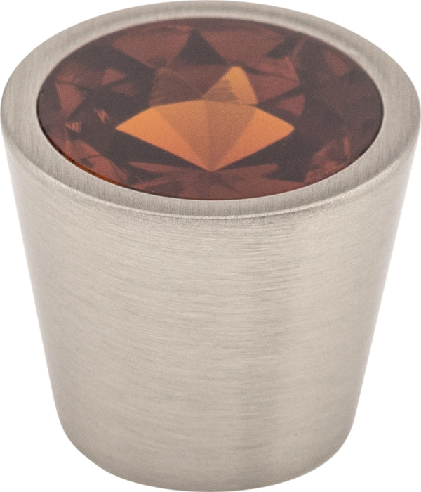 Wine Crystal Center Knob 13/16 Inch